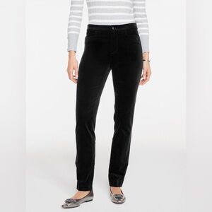 Talbots Classic High Waist Straight Leg Black Velvet Trousers Jeans